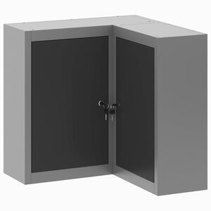 vidaXL Armoire &agrave; outils avec &eacute;tag&egrave;re Noir et gris 55 x 55 x 55 cm