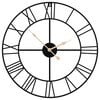 vidaXL Horloge murale noir &Oslash;50 cm fer