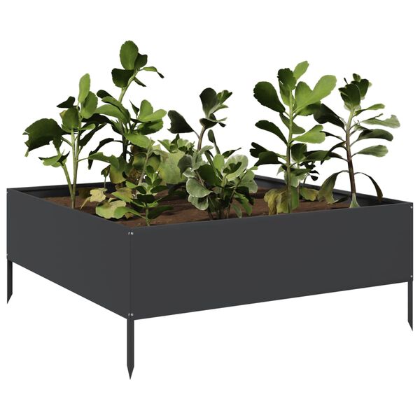 vidaXL Lit sur&eacute;lev&eacute; de jardin noir 100x100x25 cm acier