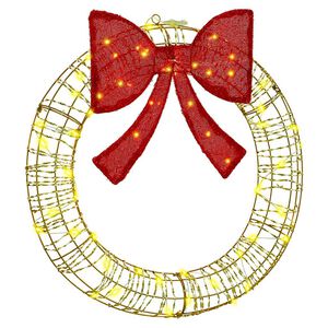 vidaXL Couronne avec 60 LED Blanc chaud 76 x 76 x 8 cm PET