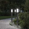 vidaXL Bornes lumineuses avec d&eacute;tecteur lot de 3 80 cm acier inoxydable IP44