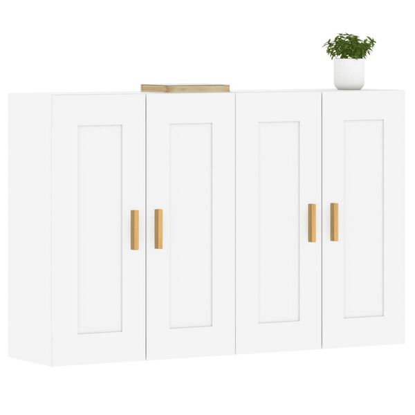 vidaXL Armoires murales 2 pcs blanc bois d'ingénierie