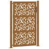 vidaXL Portail de jardin 100x125 cm en acier patin&eacute; avec motif feuille
