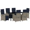 vidaXL Ensemble de salle &agrave; manger pour jardin 7 pc Gris polyrotin