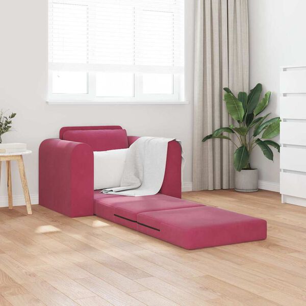vidaXL Canapé-Lit Bordeaux 98 x 71 x 83 cm Velours