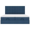 VidaXL Cadre de lit ottoman avec matelas bleu 200x200cm tissu