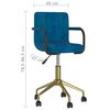vidaXL Chaises pivotantes &agrave; manger lot de 2 bleu velours