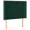 vidaXL T&ecirc;te de lit avec oreilles Vert fonc&eacute; 93x16x118/128 cm Velours