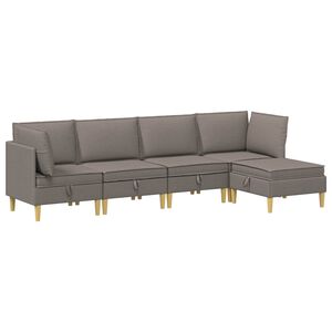 vidaXL Canap&eacute; modulaire avec rangement 5 pcs Taupe Tissu