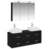 vidaXL Ensemble de mobilier de salle de bain 4 pc Ch&ecirc;ne noir