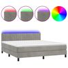 vidaXL Sommier &agrave; lattes de lit avec matelas LED Gris clair 160x200 cm