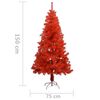 vidaXL Arbre de No&euml;l artificiel pr&eacute;-&eacute;clair&eacute; et boules rouge 150 cm PVC