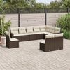 vidaXL Salon de jardin 10 pcs avec coussins marron r&eacute;sine tress&eacute;e