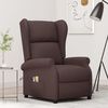vidaXL Fauteuil de massage &eacute;lectrique &agrave; oreilles marron fonc&eacute; tissu