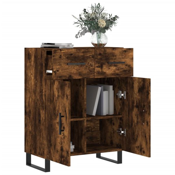 vidaXL Buffet ch&ecirc;ne fum&eacute; 69,5x34x90 cm bois d'ing&eacute;nierie