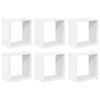 vidaXL &Eacute;tag&egrave;res cube murales 6 pcs Blanc 26x15x26 cm