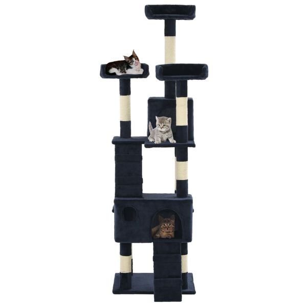 vidaXL Arbre &agrave; chat avec griffoirs en sisal 170 cm Bleu