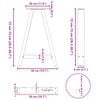 vidaXL Pieds de table &agrave; manger en forme de A, 2 pi&egrave;ces, noir, 50 x (72-73) cm, acier