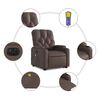 vidaXL Fauteuil inclinable de massage &eacute;lectrique marron similicuir