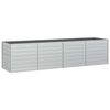 vidaXL Lit sur&eacute;lev&eacute; de jardin 320x80x77 cm Acier galvanis&eacute; Argent&eacute;
