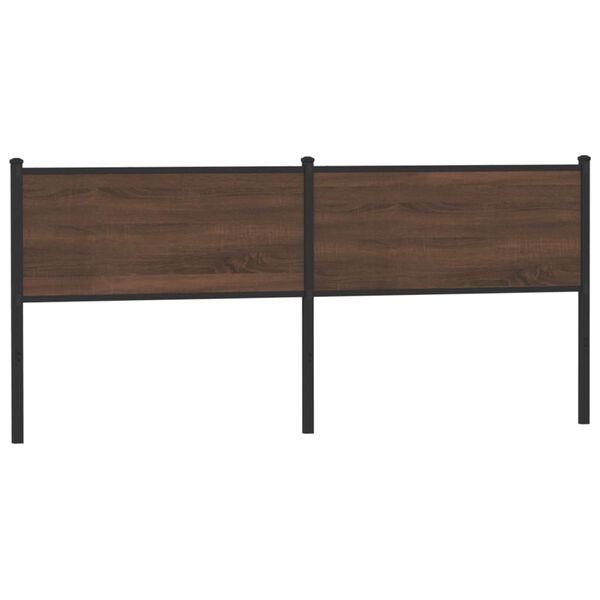vidaXL T&ecirc;te de lit de remplacement ch&ecirc;ne marron 200 cm bois d'ing&eacute;nierie et acier