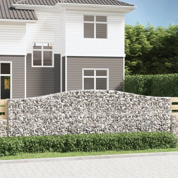 vidaXL Paniers &agrave; gabions arqu&eacute;s 15 pcs 400x30x120/140 cm Fer galvanis&eacute;