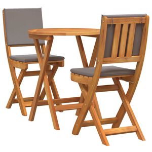 vidaXL Ensemble bistrot 3 pc Huile Naturelle Bois d'Acacia Massif
