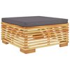 vidaXL Repose-pied de jardin et coussin Gris fonc&eacute; Bois de teck massif