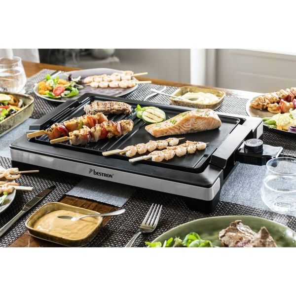 Bestron Gril barbecue de table ABBQ2000S 2000 W Inox