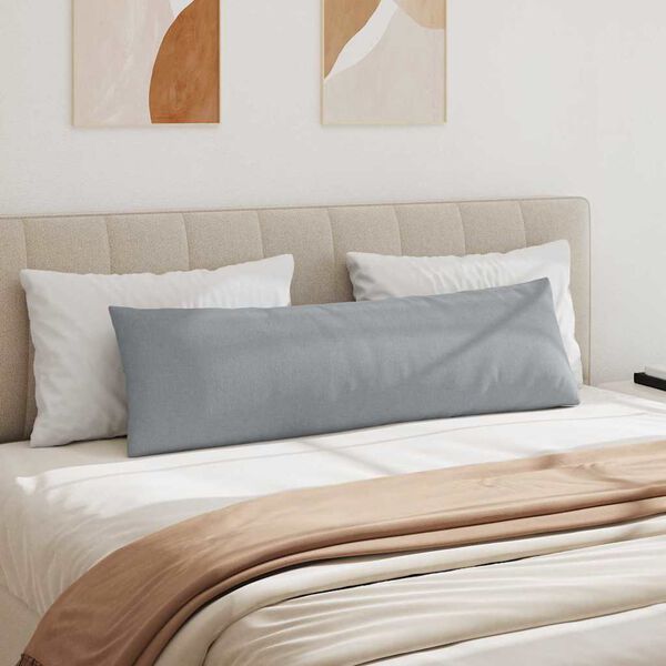 vidaXL Coussins de canap&eacute; 2 pcs Gris clair 145 x 40 cm tissu