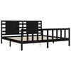 vidaXL Cadre de lit sans matelas noir 200x200 cm bois massif de pin