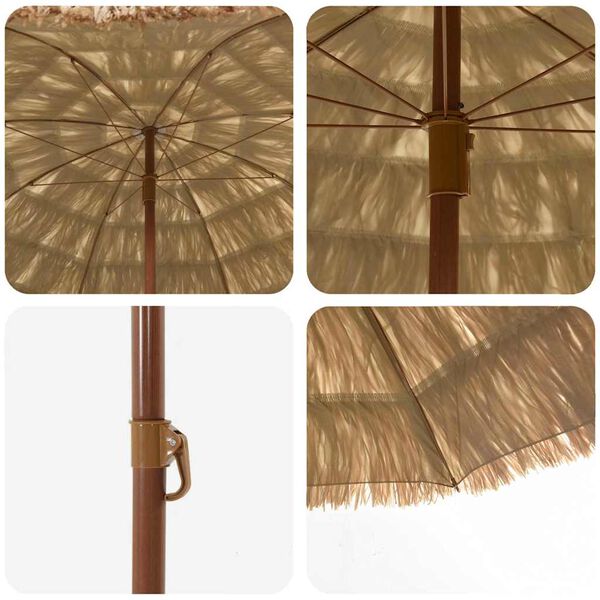 vidaXL Parasol de plage Marron Ø 206 x 209.5 cm Acier