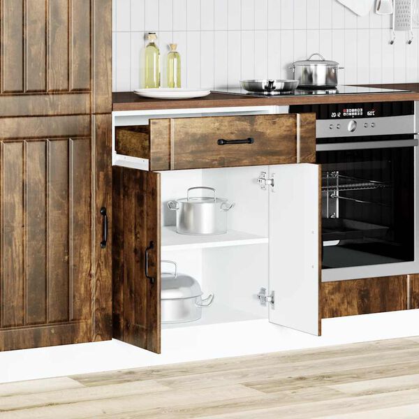 vidaXL Armoire de cuisine Lucca ch&ecirc;ne fum&eacute; bois ing&eacute;nierie
