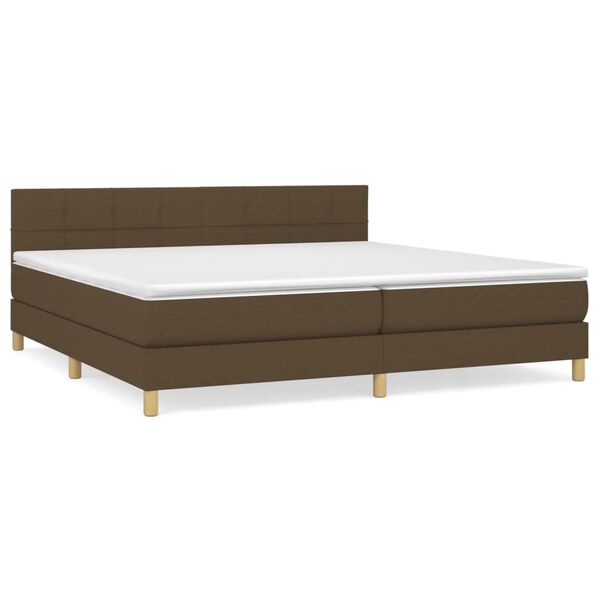 vidaXL Sommier &agrave; lattes de lit avec matelas Marron fonc&eacute; 200x200 cm