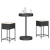 vidaXL Ensemble de bar de jardin 3 pcs avec coussins noir poly rotin