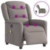 vidaXL Fauteuil de massage inclinable &eacute;lectrique Taupe Tissu