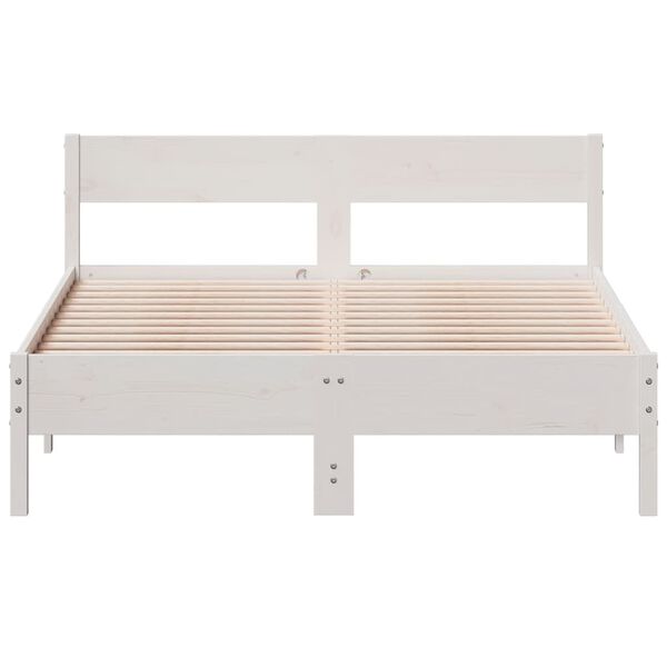vidaXL Cadre de lit sans matelas blanc 140x190 cm bois de pin massif