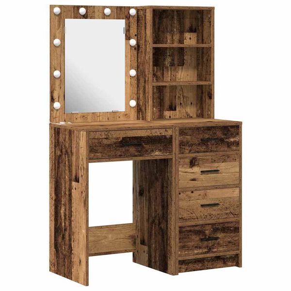 vidaXL Table de Toilette avec tiroir 2 pcs Marron 50 x 41 x 135 cm