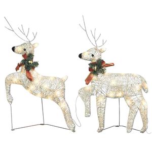 vidaXL Rennes de No&euml;l 2 pcs Dor&eacute; 40 LED