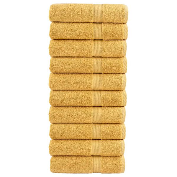 vidaXL Serviettes de douche de qualité supérieure SOLUND 10 pcs doré