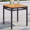 vidaXL Table de jardin noir 38x38x42 cm résine tressée et bois acacia