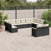 vidaXL Salon de jardin 12 pcs avec coussins noir r&eacute;sine tress&eacute;e