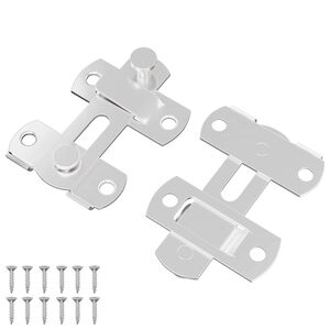 vidaXL Verrou de porte 2 pi&egrave;ces Argent&eacute; 70 x 8 mm Acier
