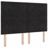 vidaXL T&ecirc;te de lit LED Noir 144 cm Velours