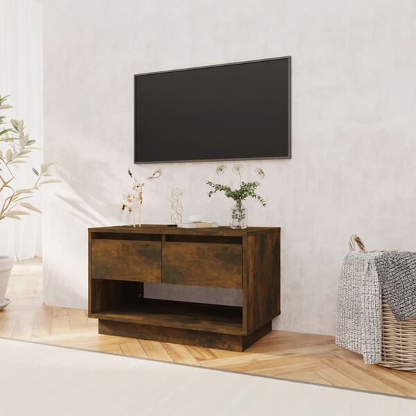 vidaXL Meuble TV chêne fumé 70x41x44 cm bois d'ingénierie