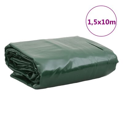 vidaXL Bâche vert 1,5x10 m 650 g/m²