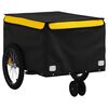 vidaXL Remorque de v&eacute;lo noir et jaune 30 kg fer