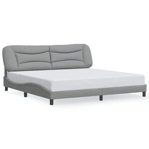 vidaXL Cadre de lit sans matelas Hvar gris clair 200x200 cm tissu