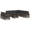 vidaXL Ensemble de canap&eacute; de jardin 10 pc Gris et Gris fonc&eacute; polyrotin