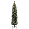 vidaXL Sapin de Noël artificiel mince 150 LED 150 cm
